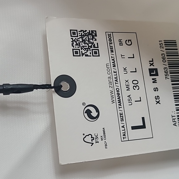 NWT Zara Button Down Ruched Satin Effect Shirt LARGE - Picture 8 of 8